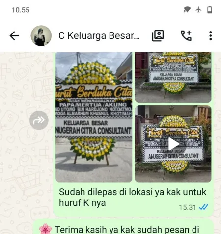 Pengiriman Papan Bunga Duka Tunggulpayung Lelea